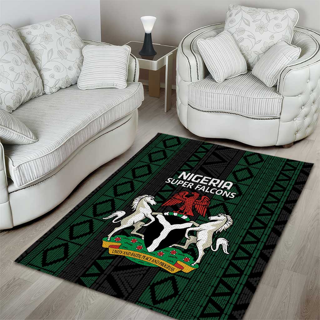 Nigeria Football Area Rug Go Super Falcons African Pattern LT14