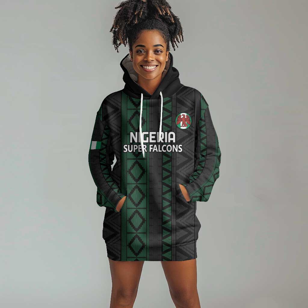 Custom Nigeria Football Hoodie Dress Go Super Falcons African Pattern LT14