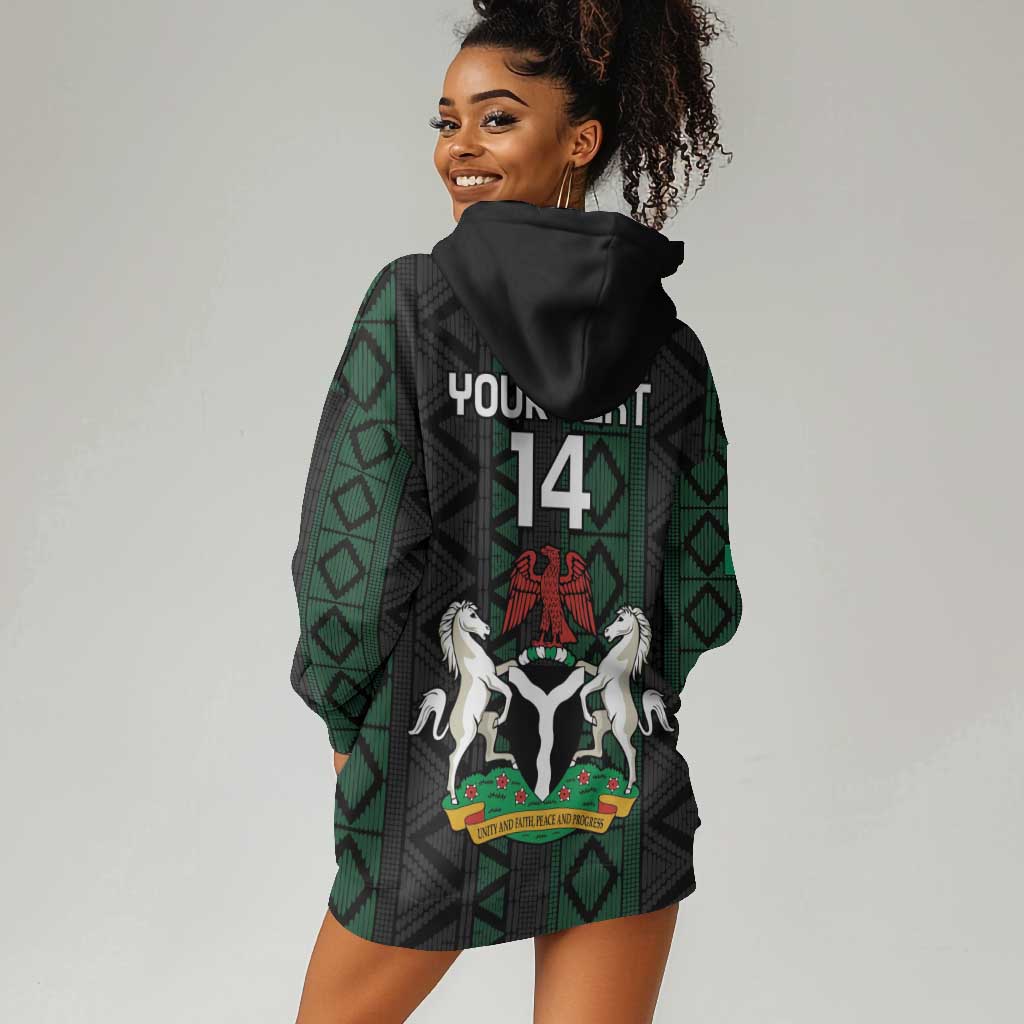 Custom Nigeria Football Hoodie Dress Go Super Falcons African Pattern LT14