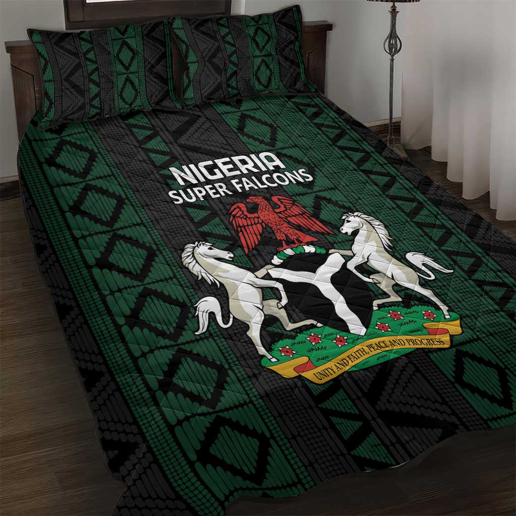 Nigeria Football Quilt Bed Set Go Super Falcons African Pattern LT14