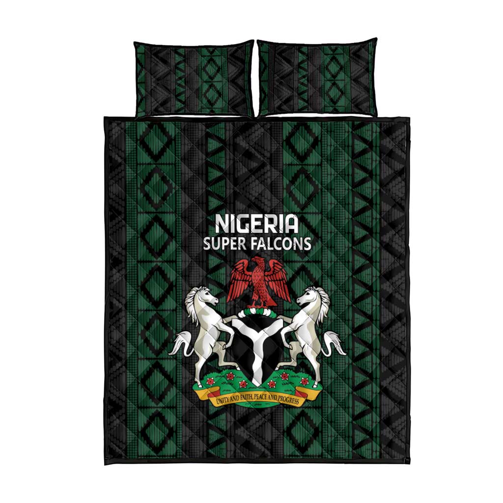 Nigeria Football Quilt Bed Set Go Super Falcons African Pattern LT14