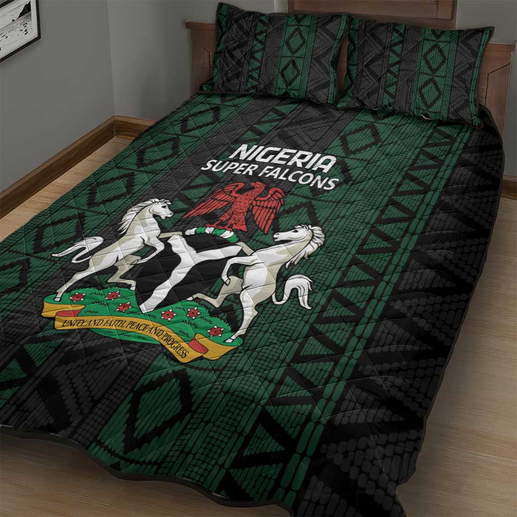 Nigeria Football Quilt Bed Set Go Super Falcons African Pattern LT14