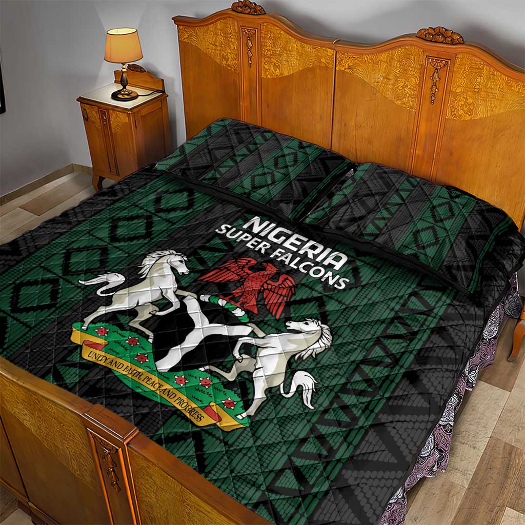 Nigeria Football Quilt Bed Set Go Super Falcons African Pattern LT14
