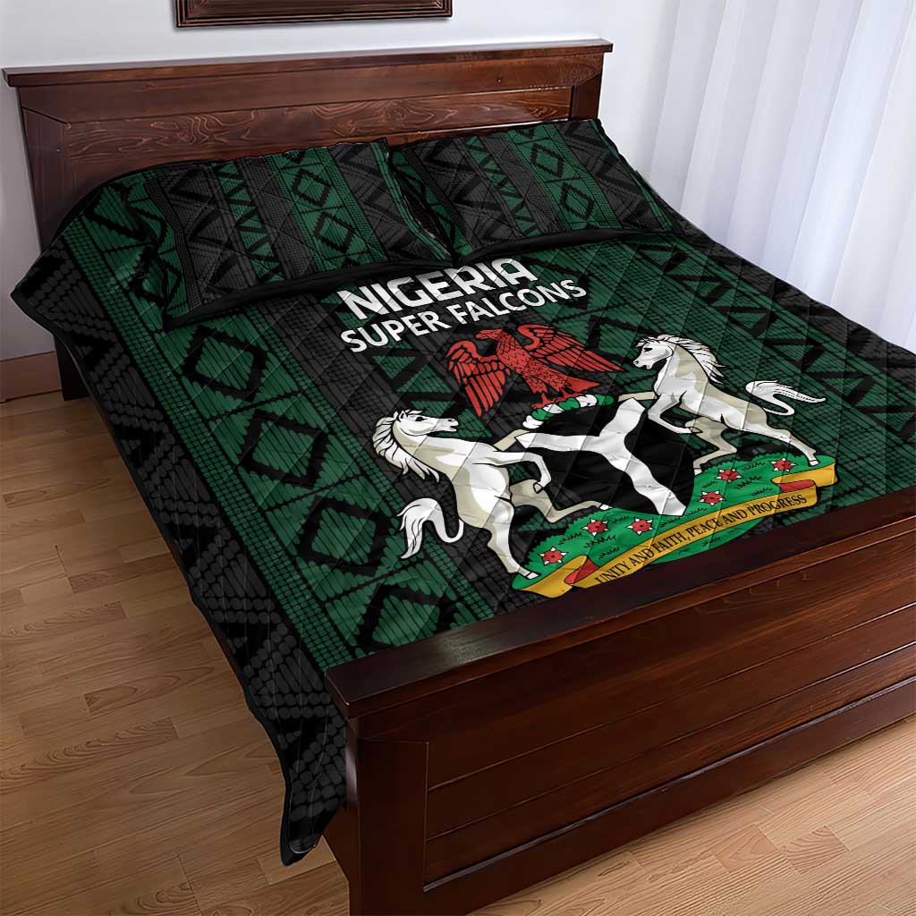 Nigeria Football Quilt Bed Set Go Super Falcons African Pattern LT14