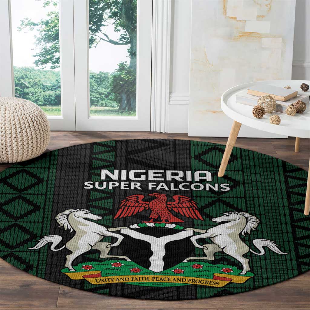 Nigeria Football Round Carpet Go Super Falcons African Pattern LT14