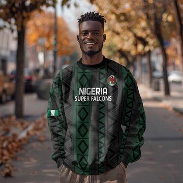 Custom Nigeria Football Sweatshirt Go Super Falcons African Pattern LT14