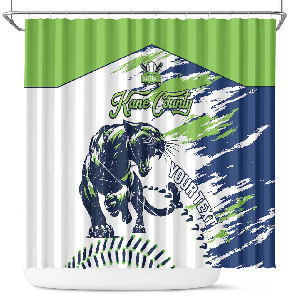 Kane County 2025 Baseball Custom Shower Curtain Come On Cougar LT14
