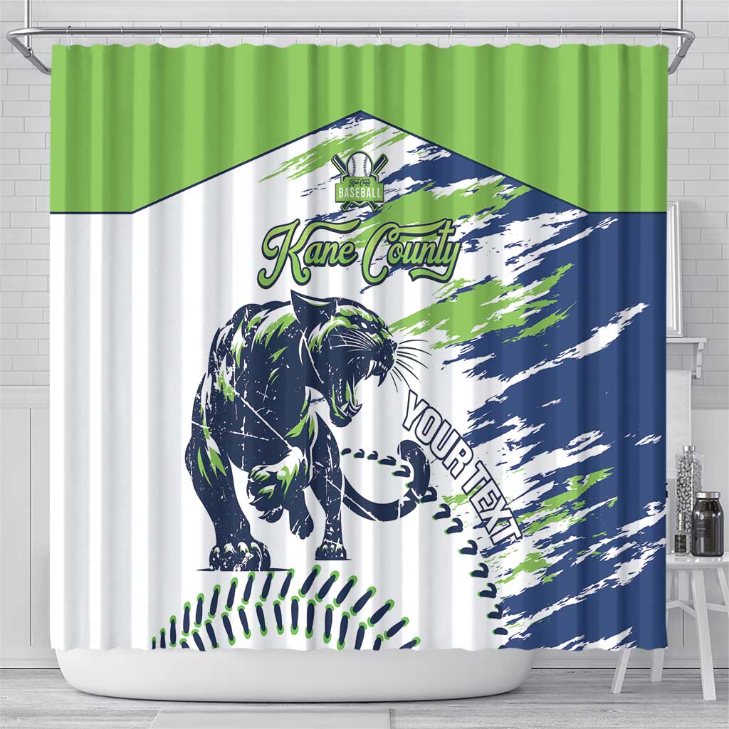 Kane County 2025 Baseball Custom Shower Curtain Come On Cougar LT14