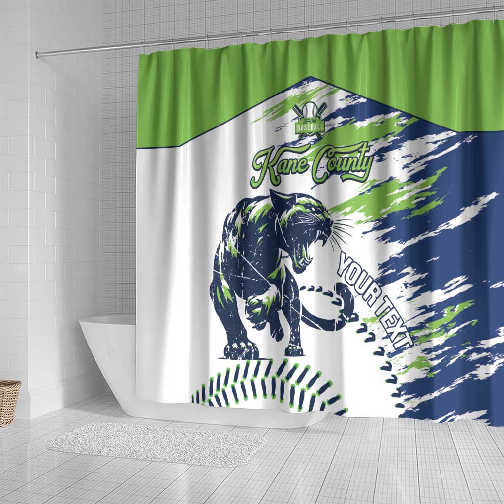 Kane County 2025 Baseball Custom Shower Curtain Come On Cougar LT14