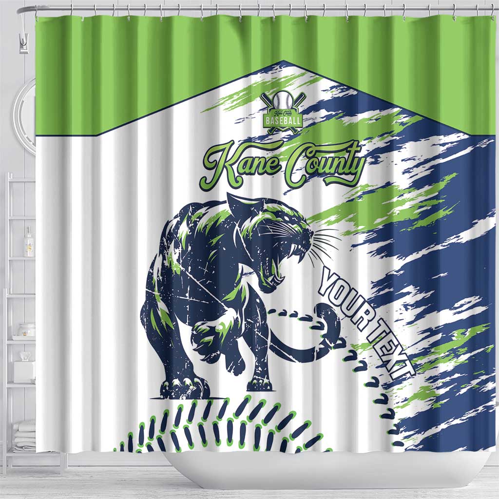 Kane County 2025 Baseball Custom Shower Curtain Come On Cougar LT14