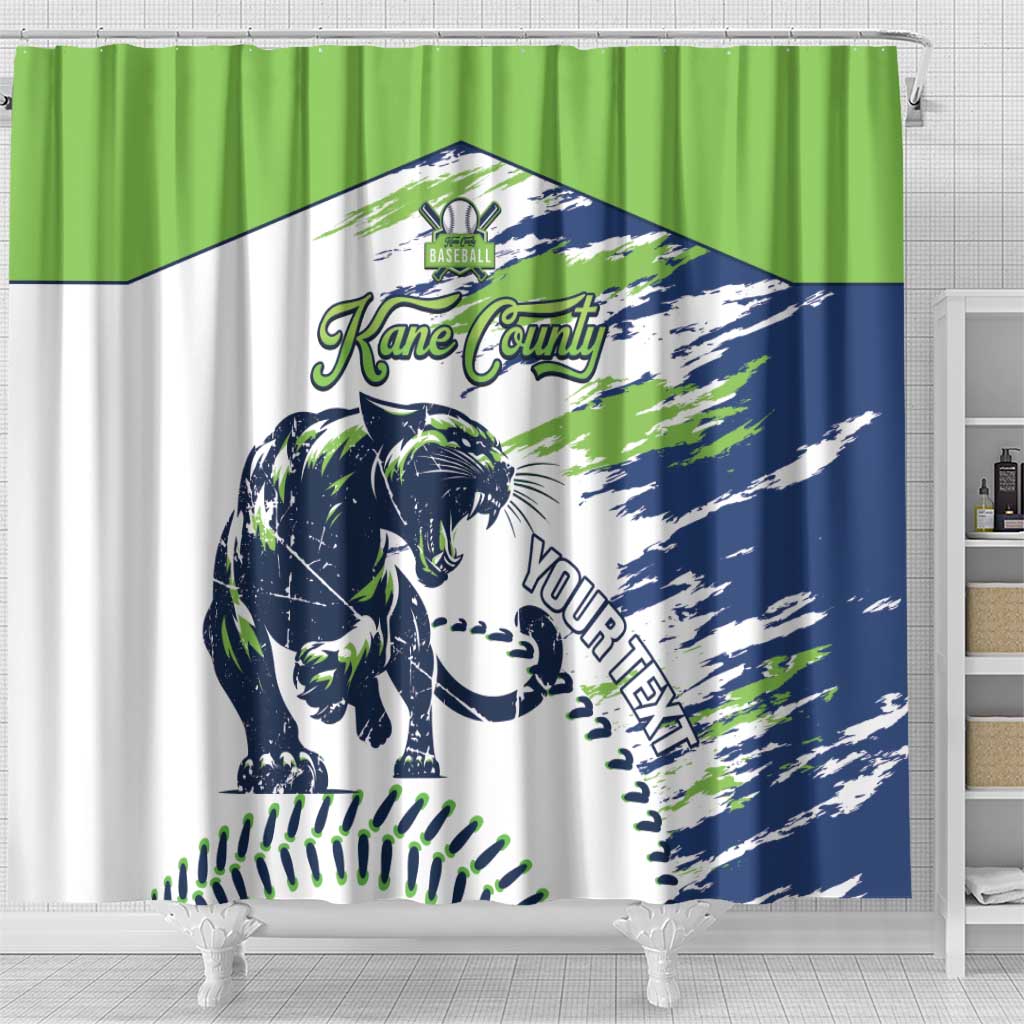 Kane County 2025 Baseball Custom Shower Curtain Come On Cougar LT14