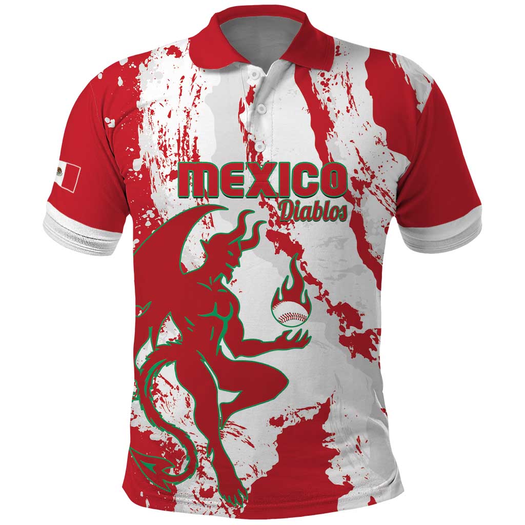 Diablos Rojos 2025 Baseball Custom Polo Shirt Come On Mexico LT14