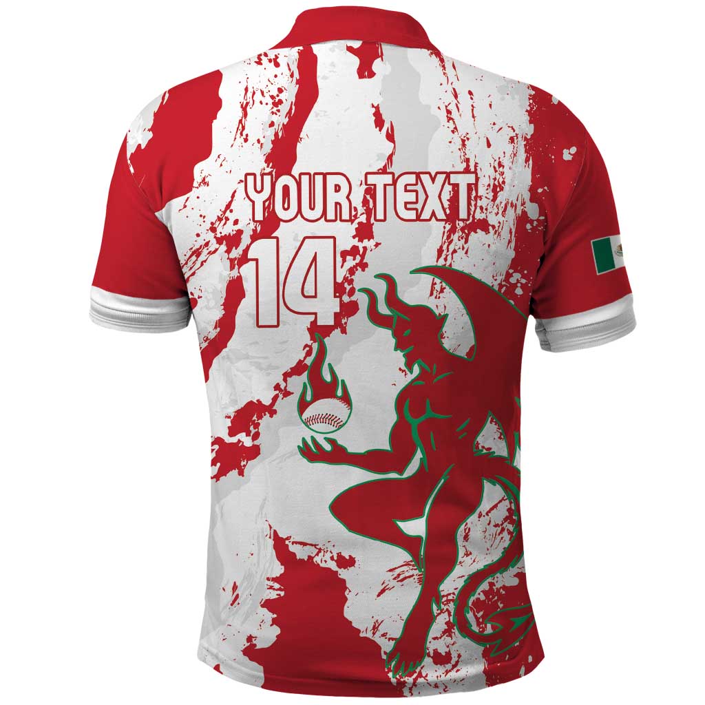 Diablos Rojos 2025 Baseball Custom Polo Shirt Come On Mexico LT14