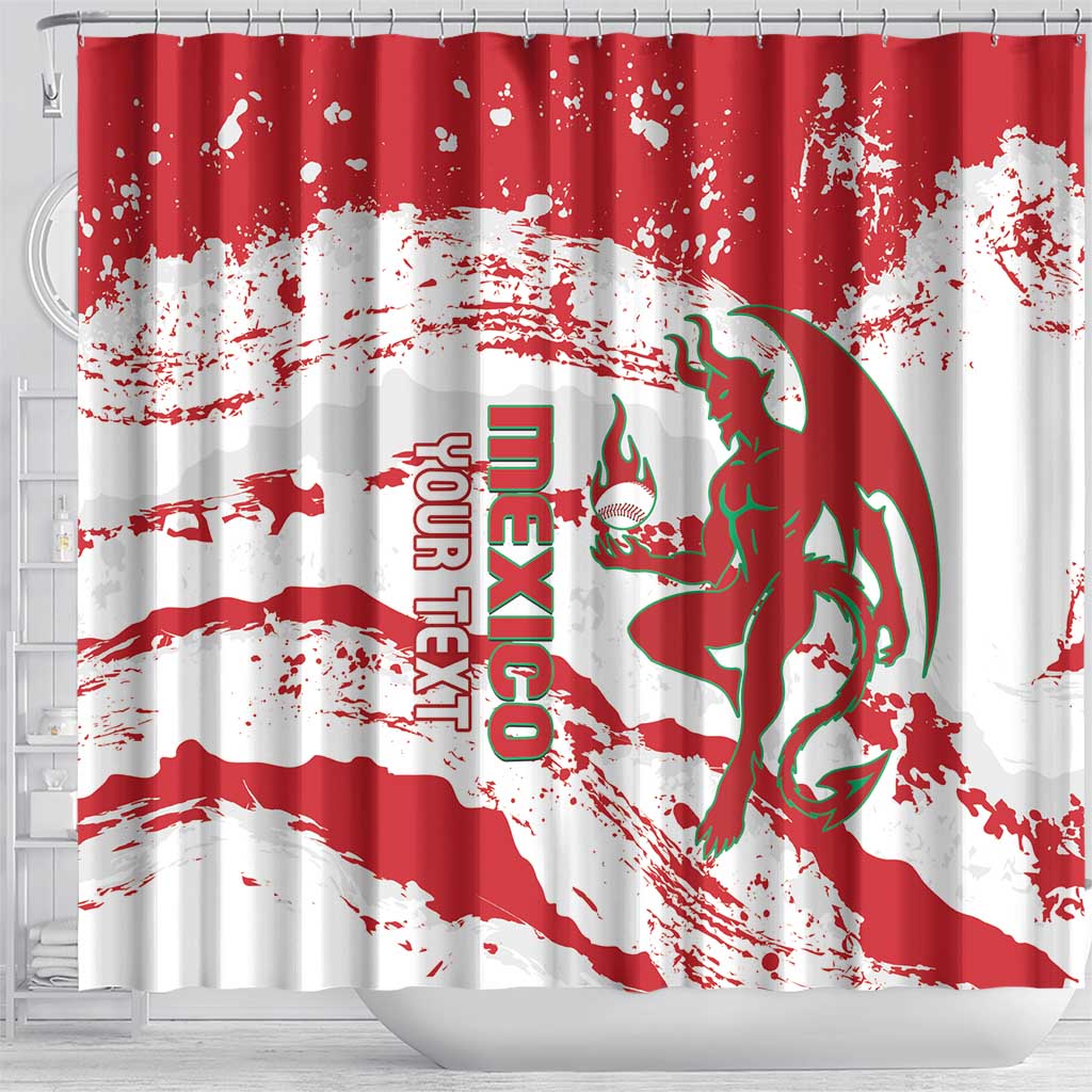 Diablos Rojos 2025 Baseball Custom Shower Curtain Come On Mexico LT14