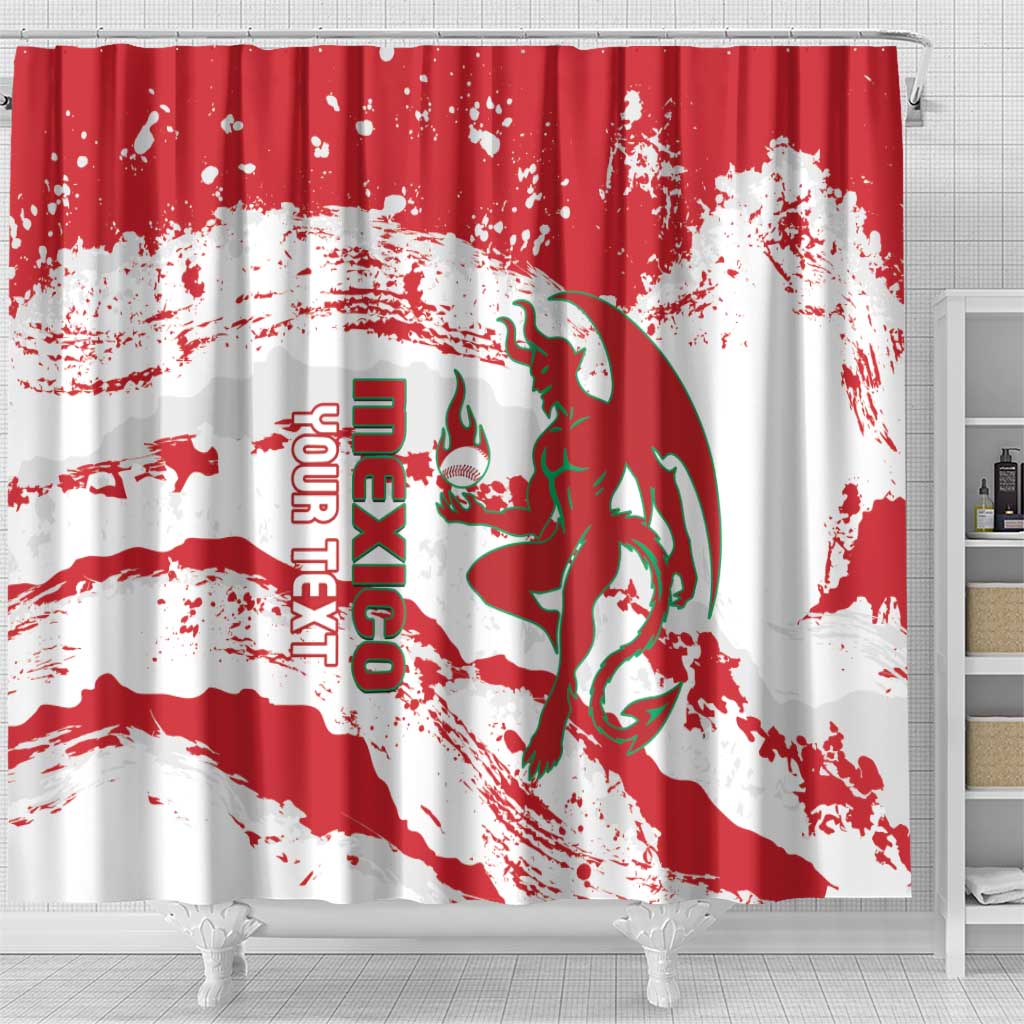 Diablos Rojos 2025 Baseball Custom Shower Curtain Come On Mexico LT14