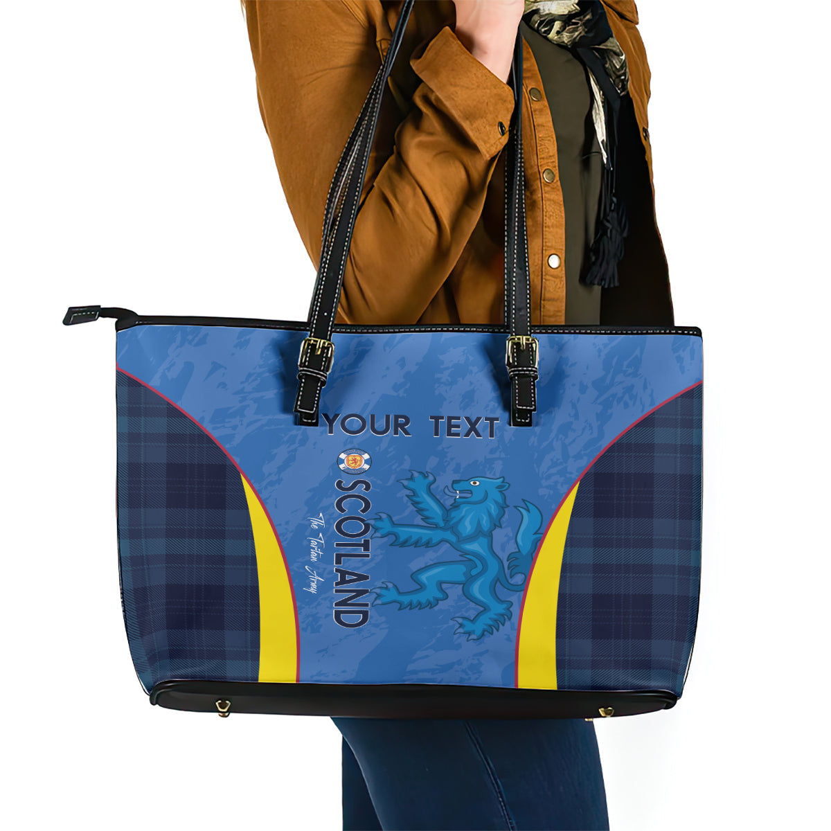 Custom Scotland Football Leather Tote Bag 2024 Go Champions Scottish LT14