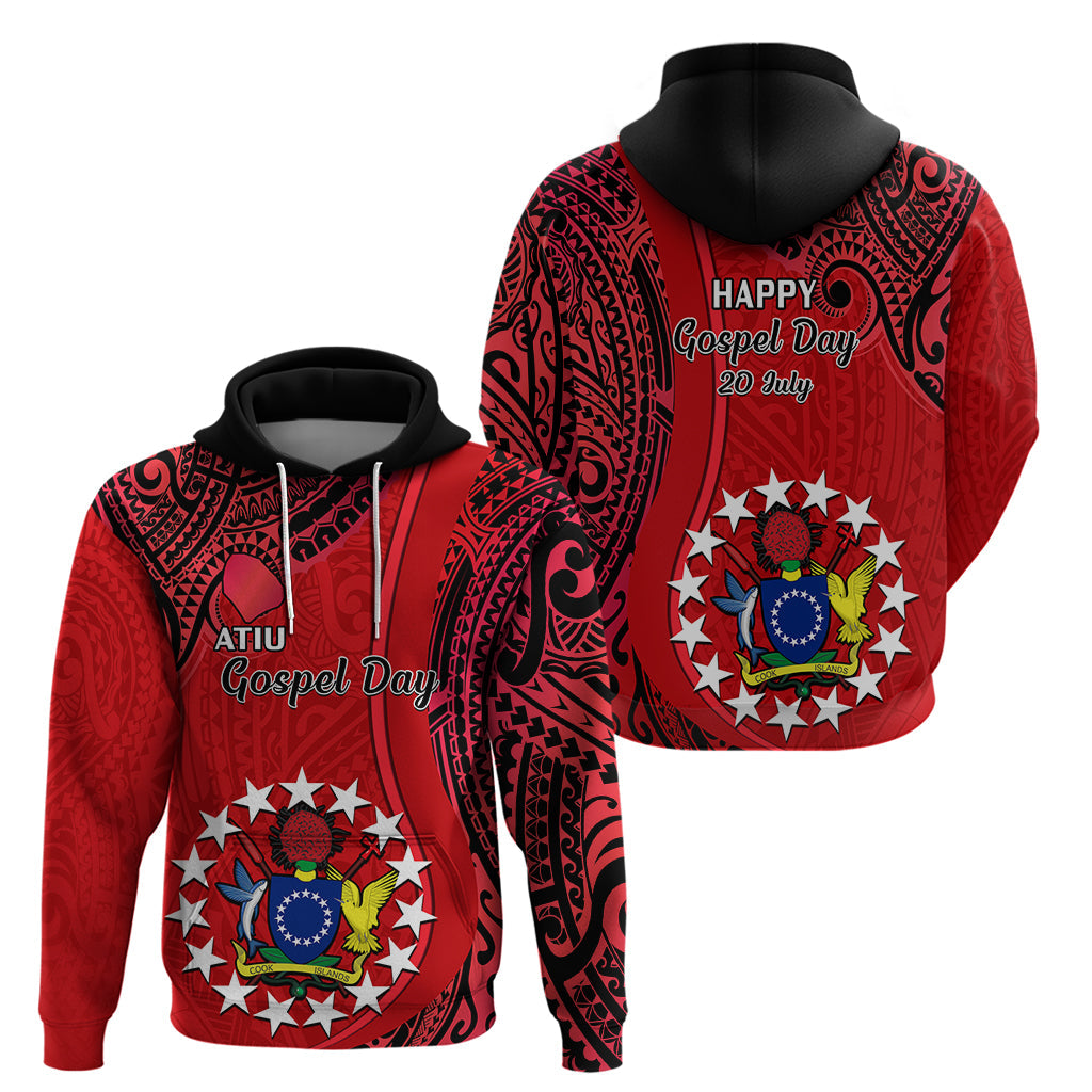 20 July Atiu Island Gospel Day Hoodie Cook Islands Tribal Pattern LT14