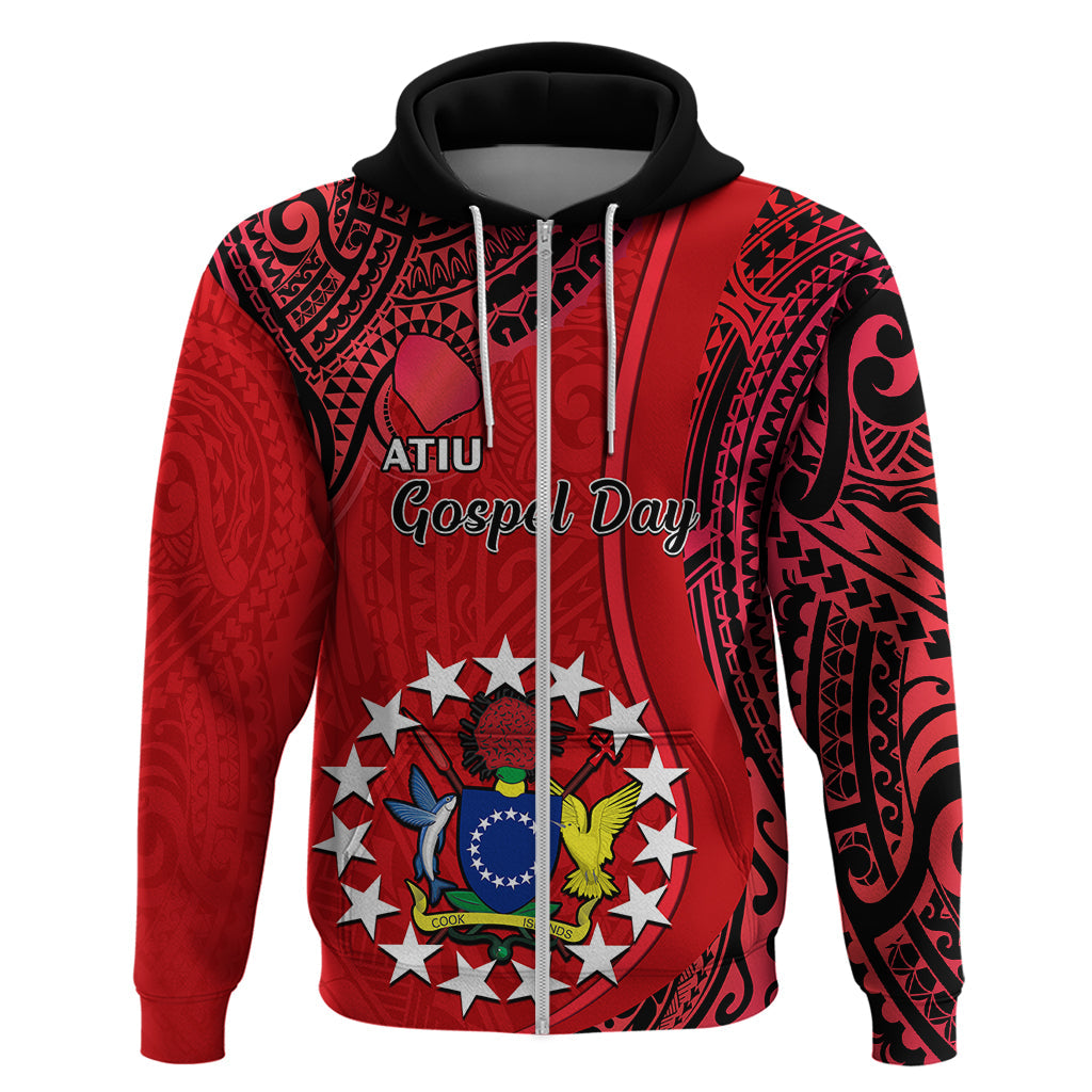 Personalised 20 July Atiu Island Gospel Day Hoodie Cook Islands Tribal Pattern LT14