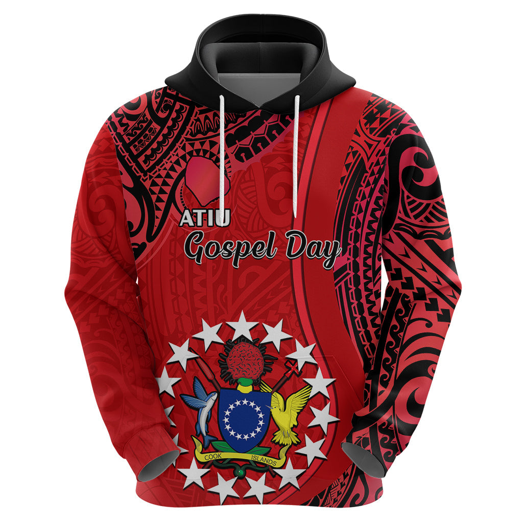 Personalised 20 July Atiu Island Gospel Day Hoodie Cook Islands Tribal Pattern LT14