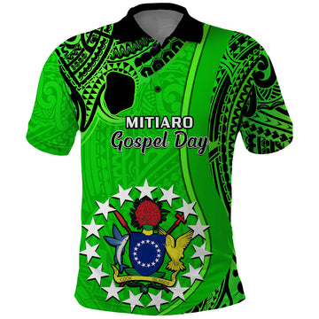 21 July Mitiaro Island Gospel Day Polo Shirt Cook Islands Tribal Pattern LT14