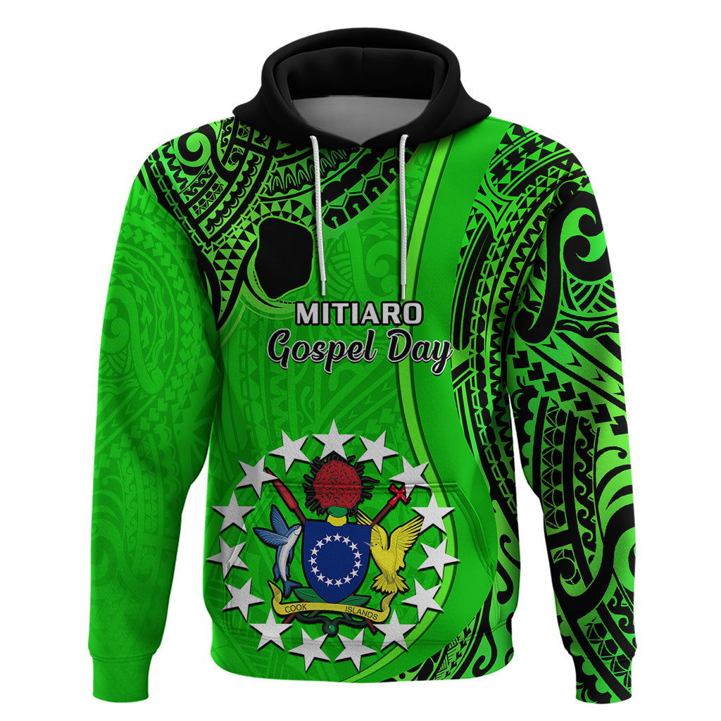 Personalised 21 July Mitiaro Island Gospel Day Hoodie Cook Islands Tribal Pattern LT14
