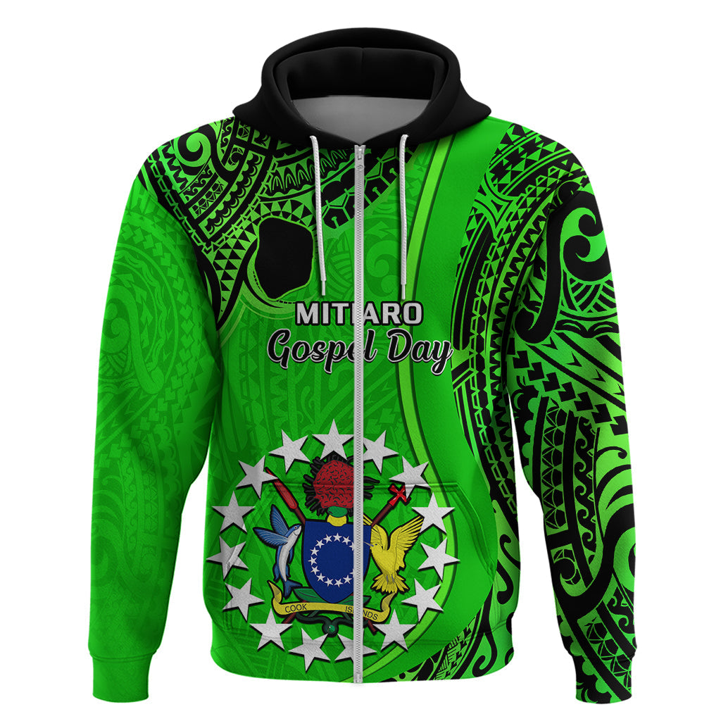 Personalised 21 July Mitiaro Island Gospel Day Hoodie Cook Islands Tribal Pattern LT14