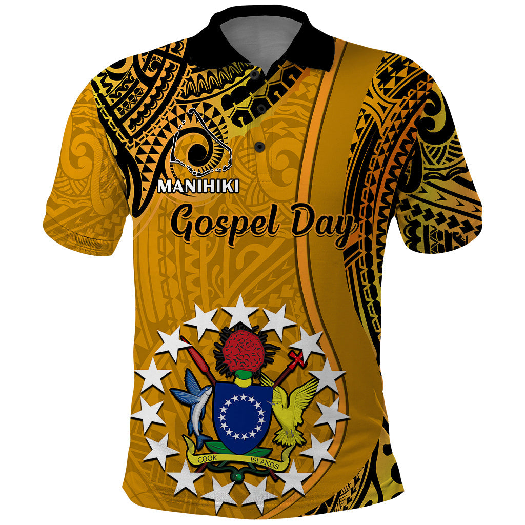 8 August  Manihiki Island Gospel Day Polo Shirt Cook Islands Tribal Pattern LT14
