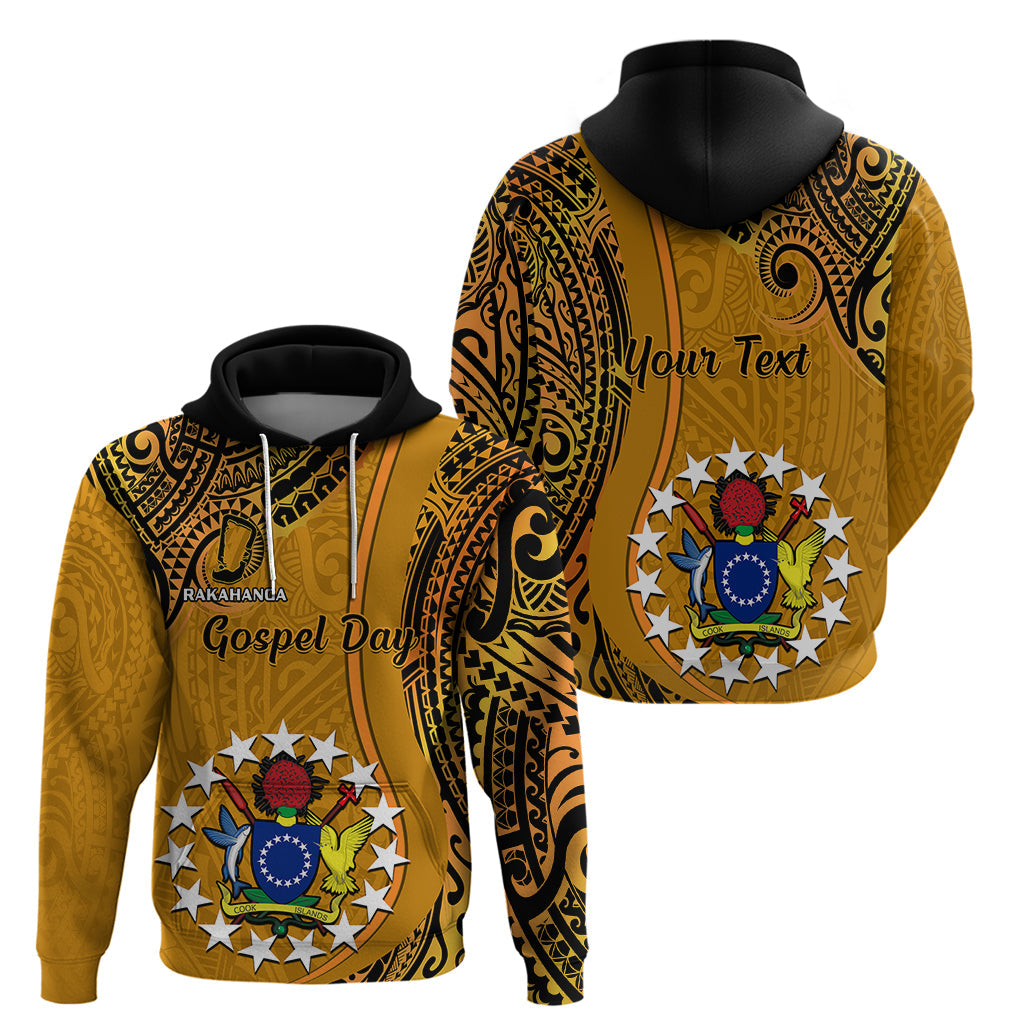 Personalised 15 August Rakahanga Island Gospel Day Hoodie Cook Islands Tribal Pattern LT14