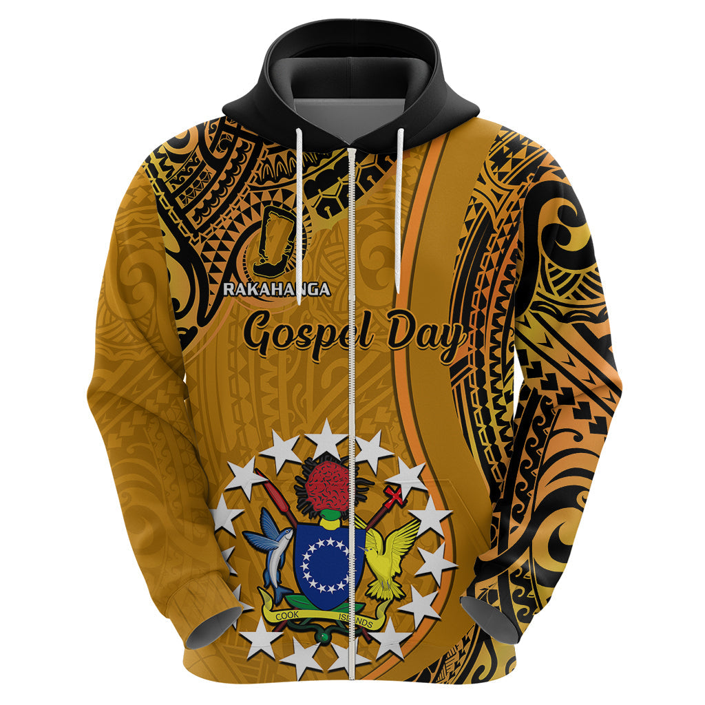 Personalised 15 August Rakahanga Island Gospel Day Hoodie Cook Islands Tribal Pattern LT14