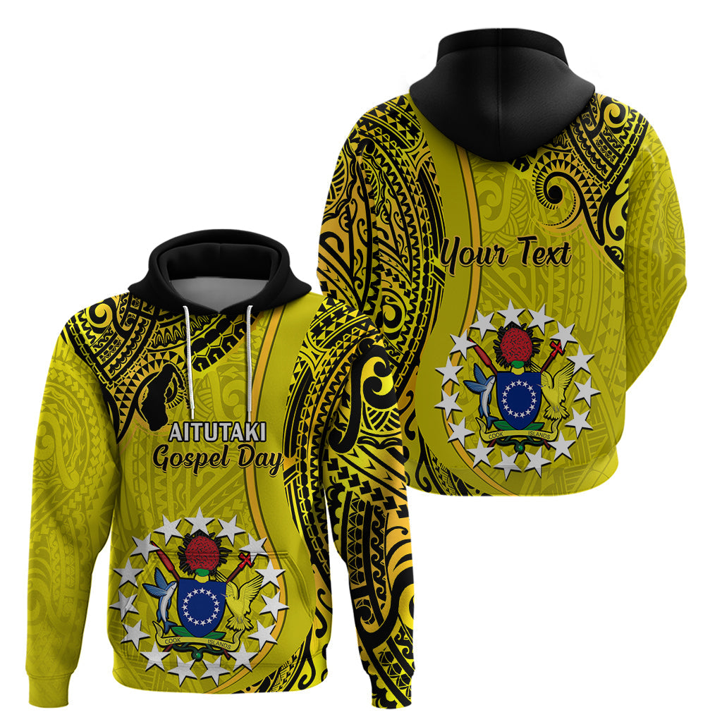 Personalised 27 October Aitutaki Island Gospel Day Hoodie Cook Islands Tribal Pattern LT14