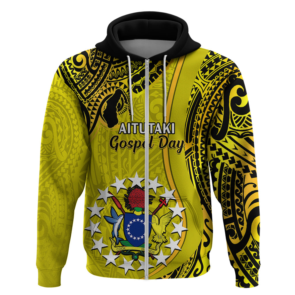Personalised 27 October Aitutaki Island Gospel Day Hoodie Cook Islands Tribal Pattern LT14