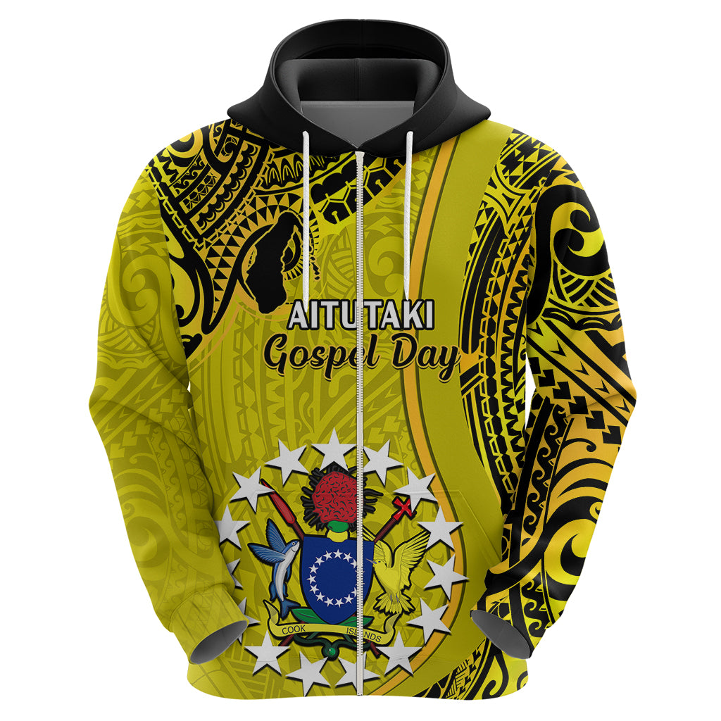 Personalised 27 October Aitutaki Island Gospel Day Hoodie Cook Islands Tribal Pattern LT14