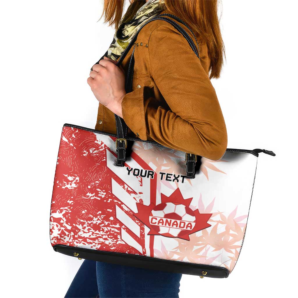 Custom Canada Soccer Leather Tote Bag Les Rouges Sporty Style LT14
