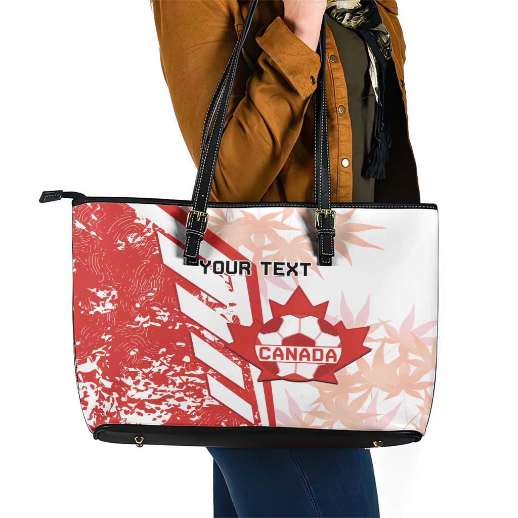 Custom Canada Soccer Leather Tote Bag Les Rouges Sporty Style LT14