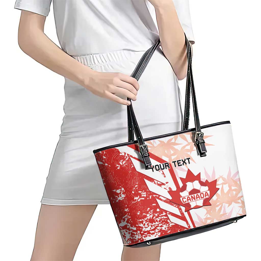 Custom Canada Soccer Leather Tote Bag Les Rouges Sporty Style LT14