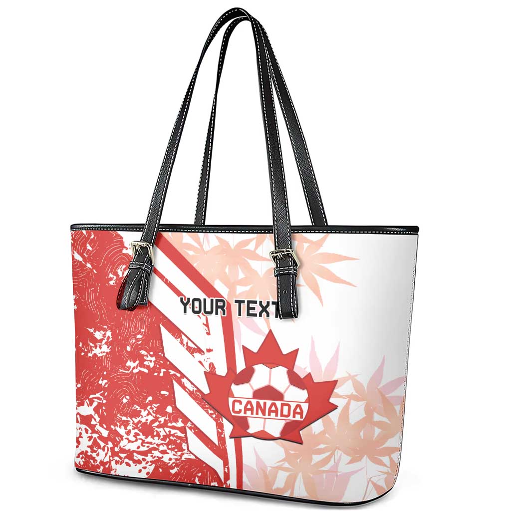 Custom Canada Soccer Leather Tote Bag Les Rouges Sporty Style LT14