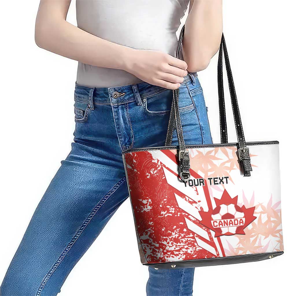 Custom Canada Soccer Leather Tote Bag Les Rouges Sporty Style LT14
