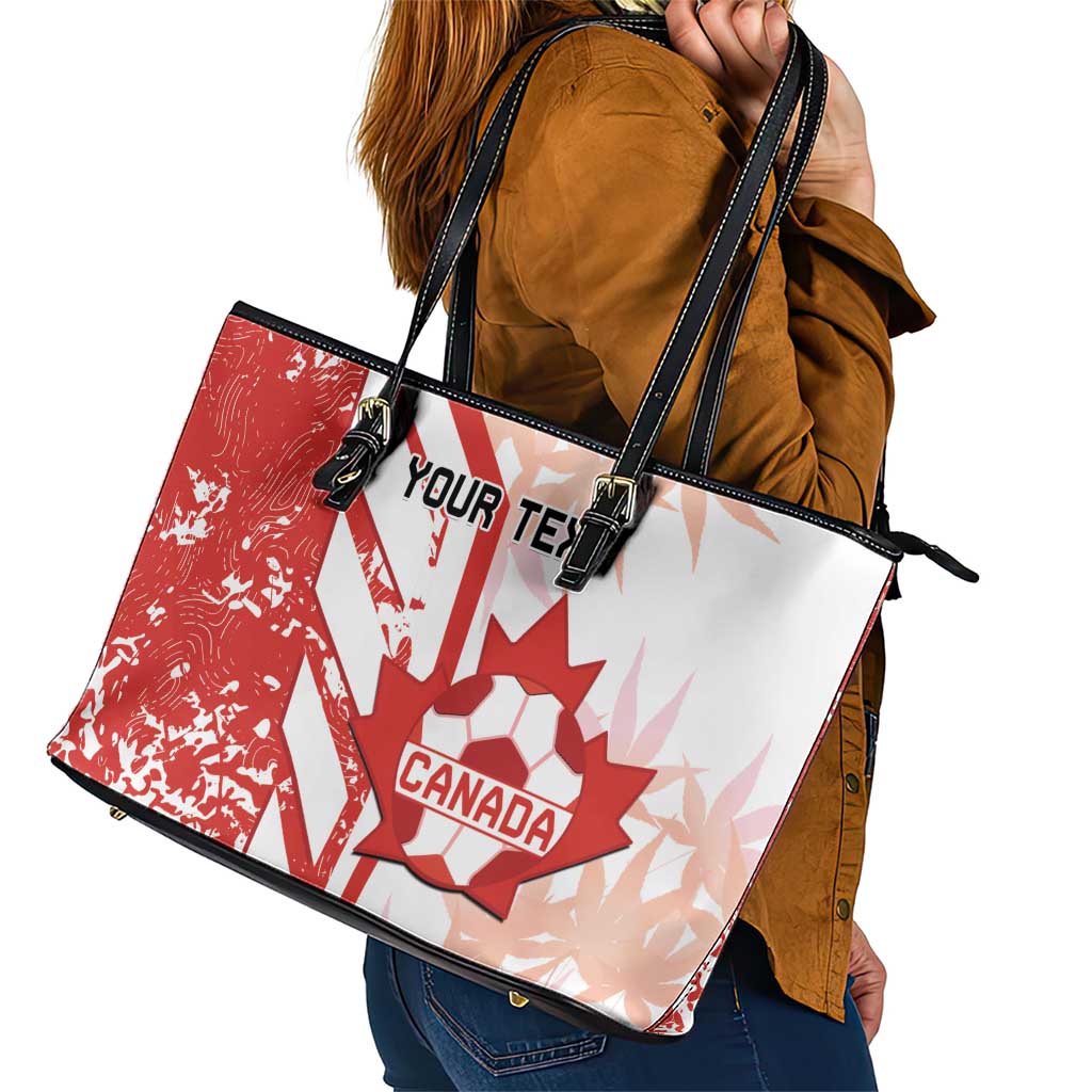 Custom Canada Soccer Leather Tote Bag Les Rouges Sporty Style LT14