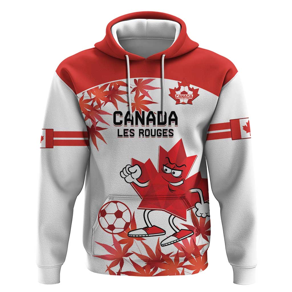 Custom Canada Soccer Hoodie Les Rouges Cute Maple Leaf Mascot LT14