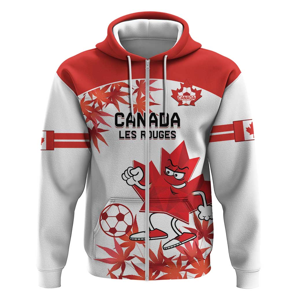Custom Canada Soccer Hoodie Les Rouges Cute Maple Leaf Mascot LT14