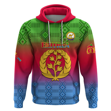 Eritrea Revolution Day Hoodie Eritrean Kente Pattern Gradient Style LT14