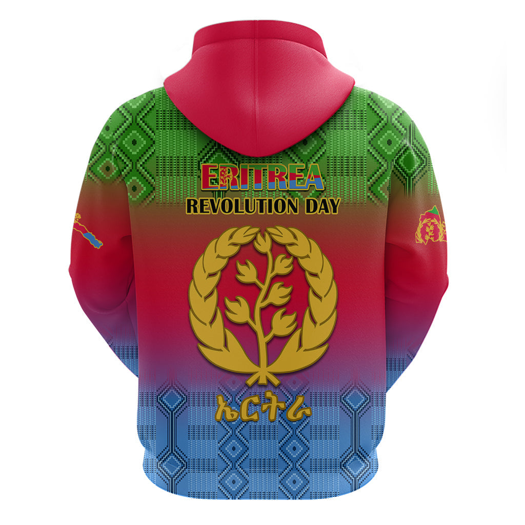 Eritrea Revolution Day Hoodie Eritrean Kente Pattern Gradient Style LT14