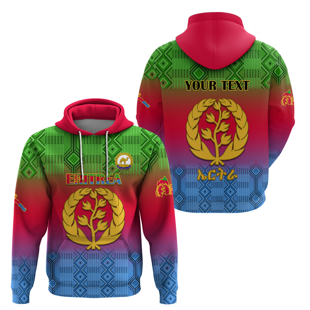 Personalised Eritrea Revolution Day Hoodie Eritrean Kente Pattern Gradient Style LT14
