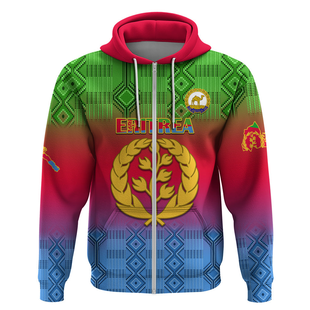 Personalised Eritrea Revolution Day Hoodie Eritrean Kente Pattern Gradient Style LT14