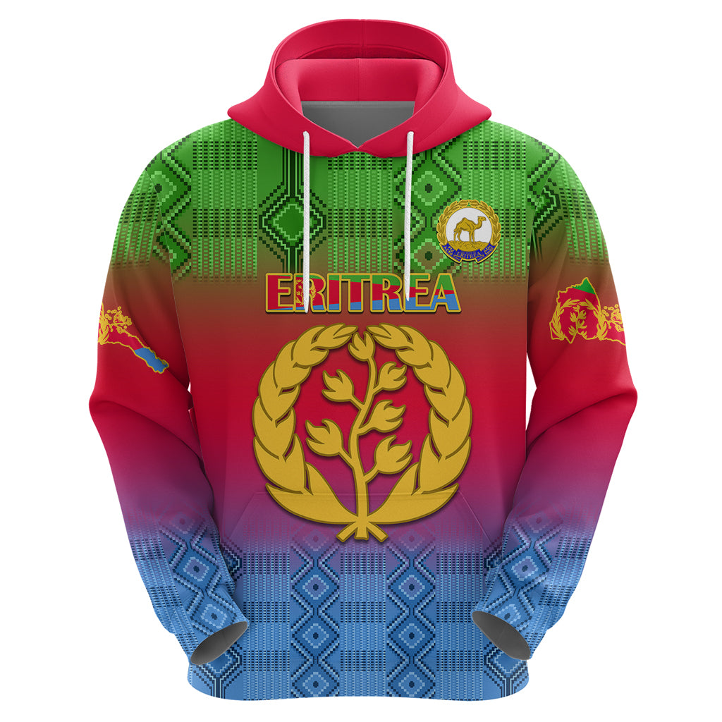 Personalised Eritrea Revolution Day Hoodie Eritrean Kente Pattern Gradient Style LT14