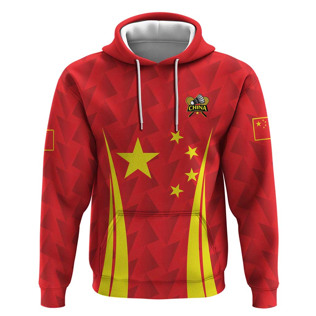 Personalised China Badminton Hoodie 2024 Sporty Red Version LT14