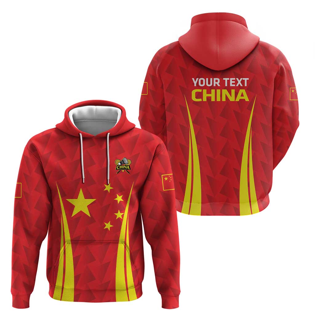 Personalised China Badminton Hoodie 2024 Sporty Red Version LT14