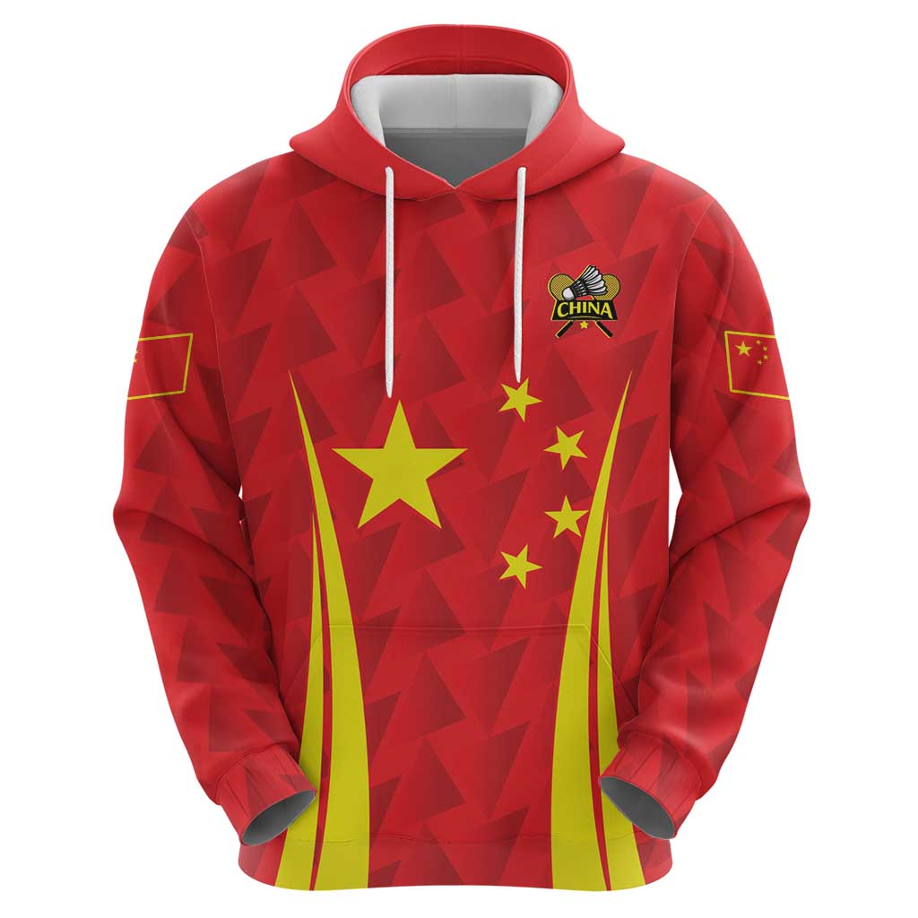 Personalised China Badminton Hoodie 2024 Sporty Red Version LT14