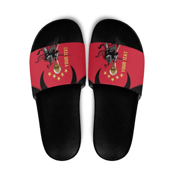Trinidad and Tobago Cricket Personalized Slide Sandals Trinbago Knight Riders 5th Champions Proud LT14