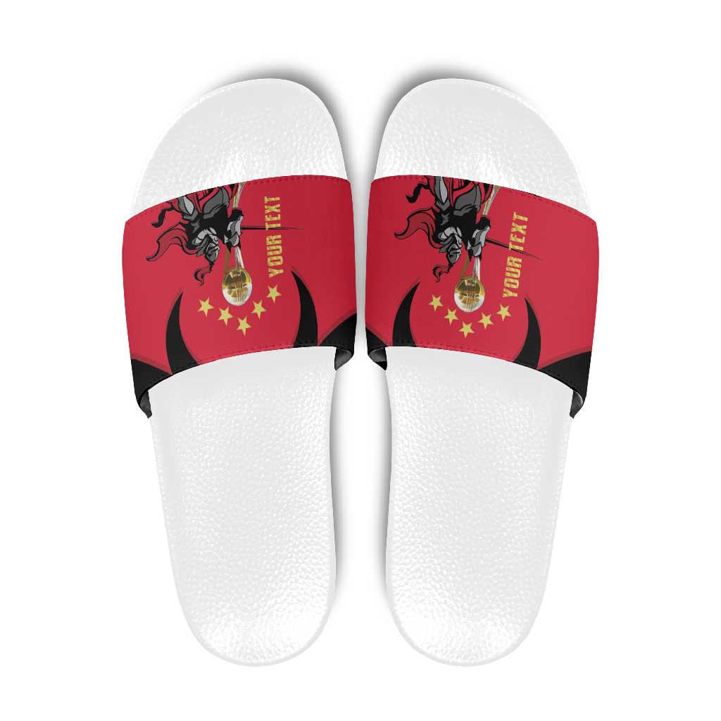 Trinidad and Tobago Cricket Personalized Slide Sandals Trinbago Knight Riders 5th Champions Proud LT14